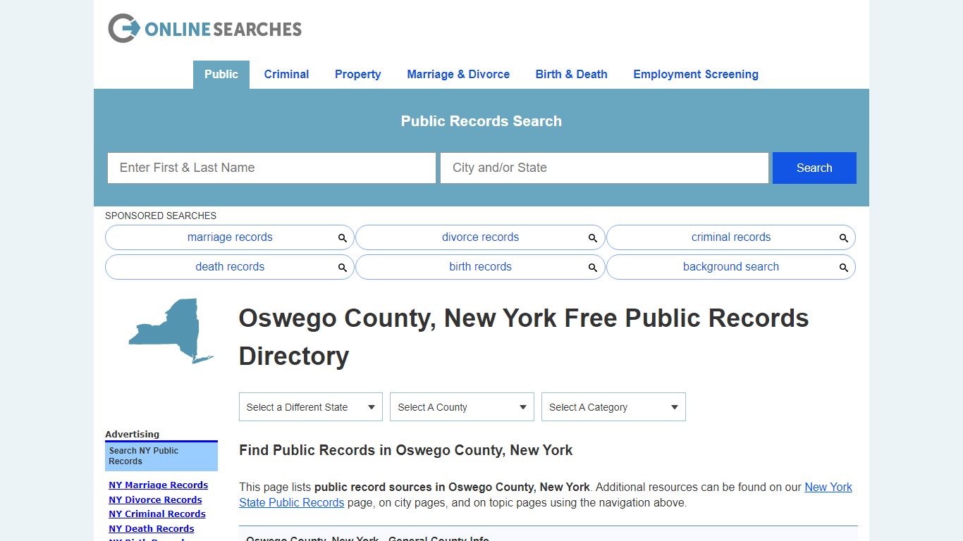 Oswego County, New York Public Records Directory