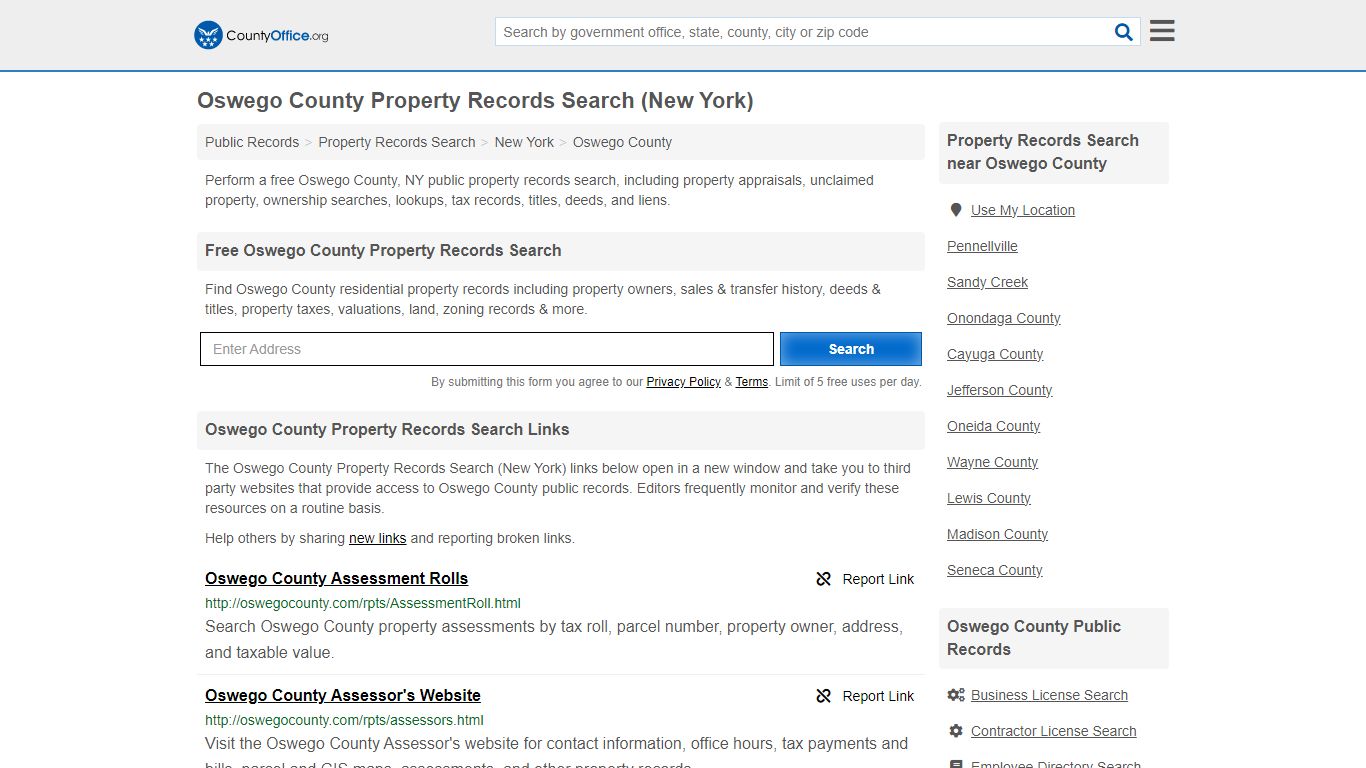 Oswego County Property Records Search (New York) - County Office